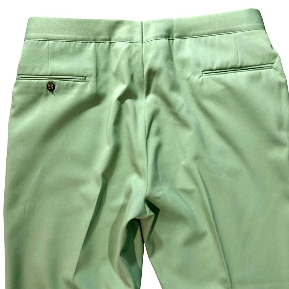 Vtg 70s SANSABELT by Jaymar Slacks Pants 36 Sage Green Men's Disco Golf Retro - Picture 5 of 11